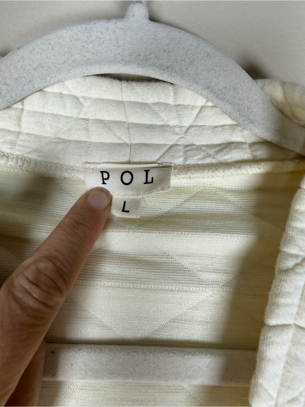POL Cream Quilted Embroidered Jacket in Ivory Like New Bohemian Sz L - Picture 9 of 14